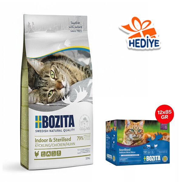 Bozita İndoor Sterilised Kısırlaştırılmış Tavuklu Kedi Maması 10 Kg - 1