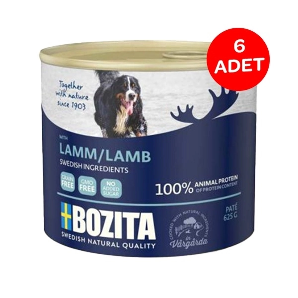 Bozita Kuzu Etli Yaş Köpek Maması 625 GR 6 Adet - 1
