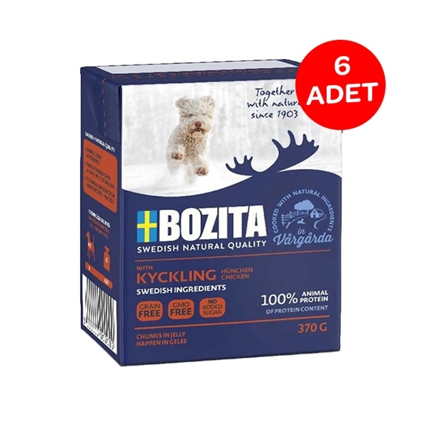 Bozita Naturals Tavuklu Yavru Köpek Yaş Maması 370 Gr X  6 Adet - 1