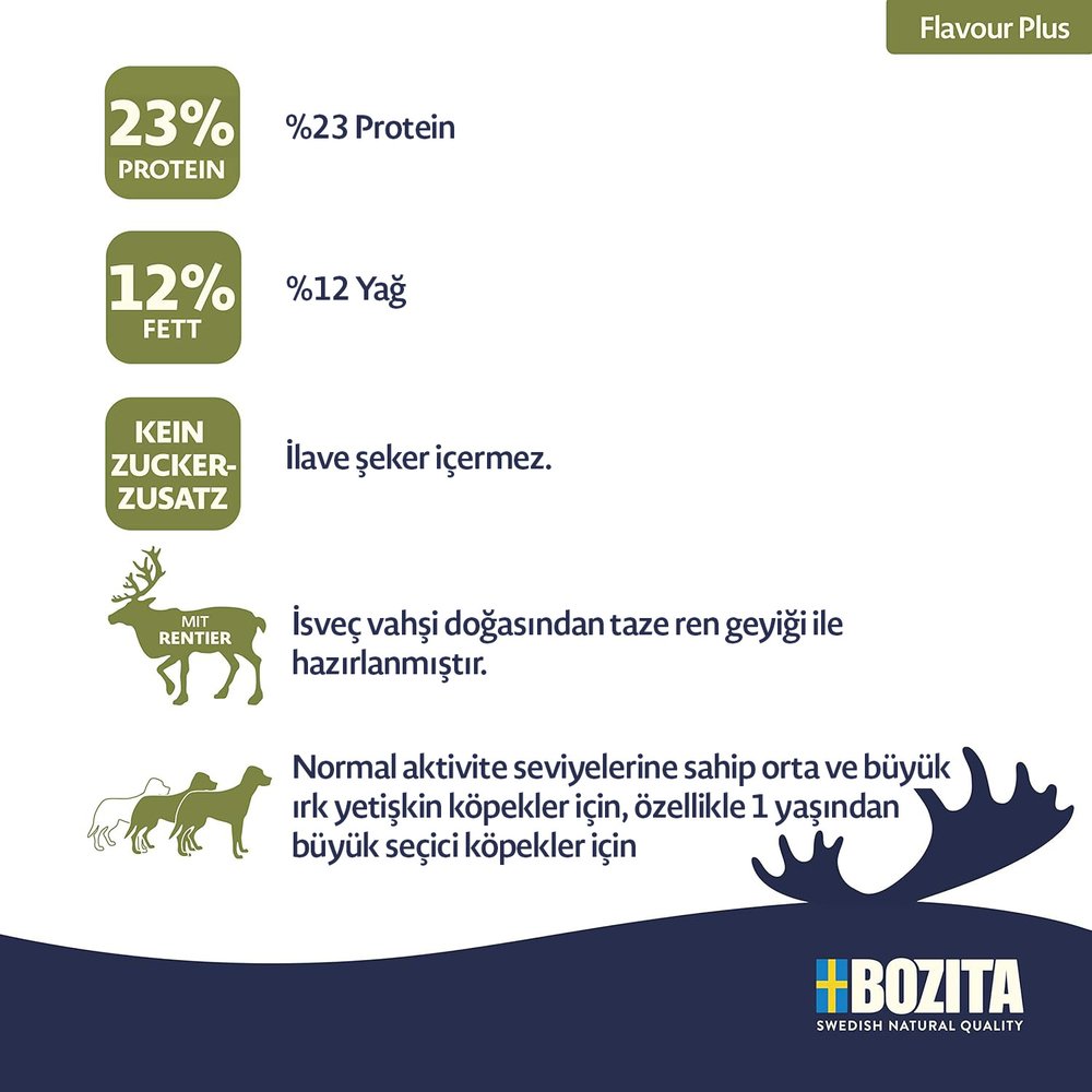 Bozita Original Adult Flavour Plus Geyik Etli Köpek Maması 12 KG - 2