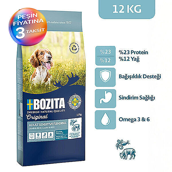 Bozita Original Adult Sensitive Digestion Kuzu Etli Köpek Maması 12 kg - 1