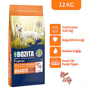 Bozita Original Adult Sensitive Skin&Coat Somonlu Köpek Maması 12 kg
