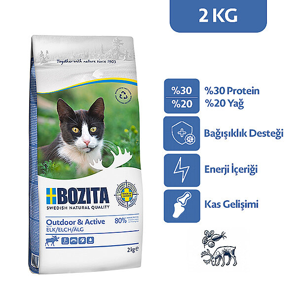 Bozita Outdoor Active Geyik Etli Kedi Maması 2 Kg - 1