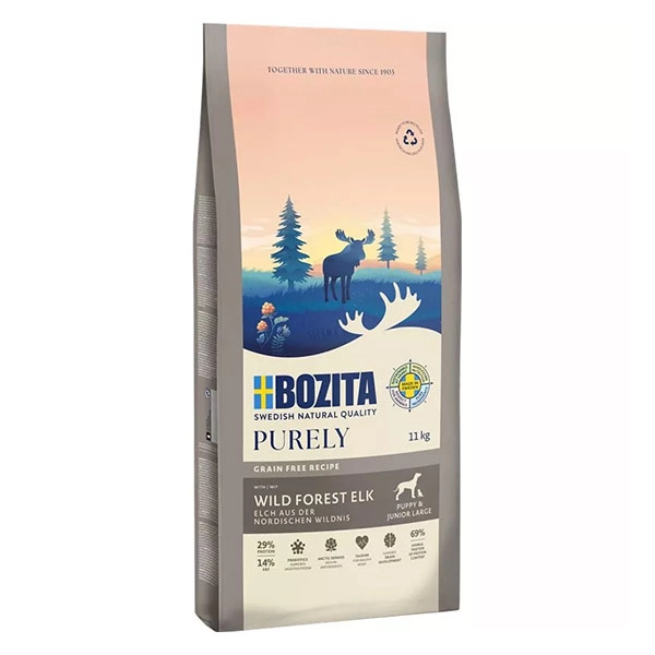 Bozita Purely Elk Geyik Etli Tahılsız Büyük Irk Yavru Köpek Maması 11 Kg - 1