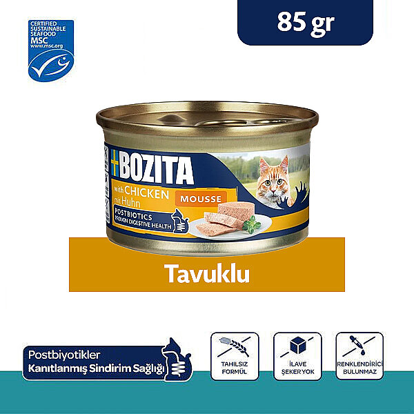 Bozita Tavuk Etli Mousse Yaş Kedi Maması 85 g - 1