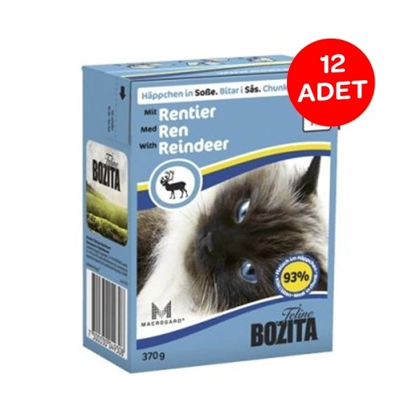 Bozita Ren Geyik Etli Tetra Paket Jelly Kedi Konserve 370 Gr 12 Adet - 1