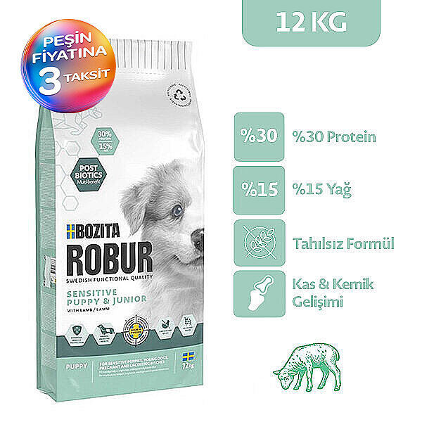 Bozita Robur Tahılsız Yavru Köpek Maması Kuzulu 12 kg