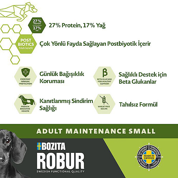 Bozita Robur Tavuklu Yetişkin Küçük Irk Köpek Maması 7,5 kg - 2