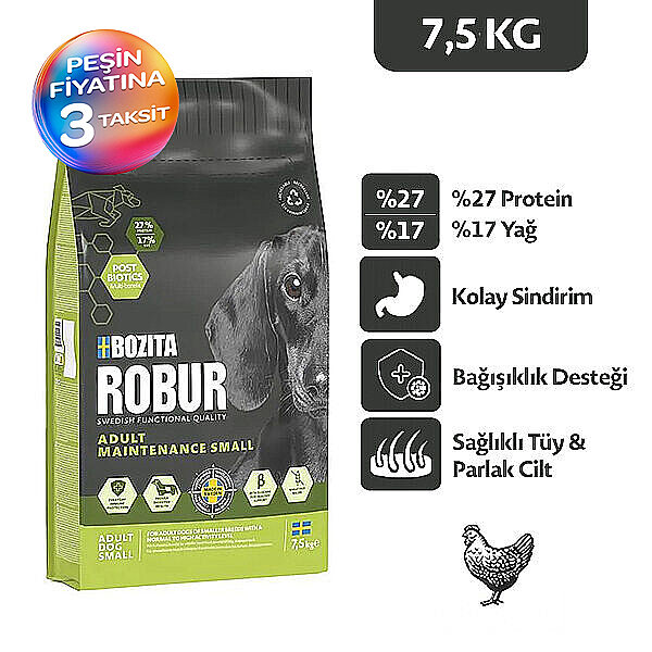 Bozita Robur Tavuklu Yetişkin Küçük Irk Köpek Maması 7,5 kg - 1