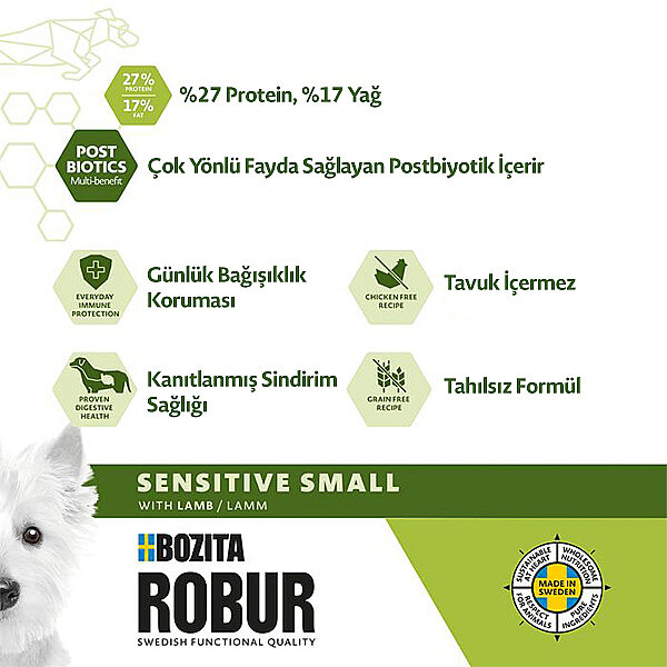 Bozita Robur Yetişkin Kuzu Etli Küçük Irk Köpek Maması 3 kg - 2