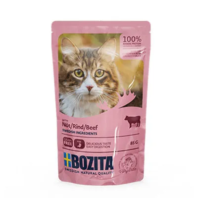 Bozita Tahılsız Sığır Etli Kedi Yaş Maması 85 GR - 1