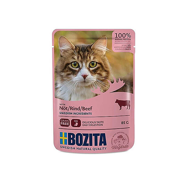 Bozita Sığır Etli Tahılsız Sos İçinde Parça Etli Yaş Kedi Maması 85 g - 2