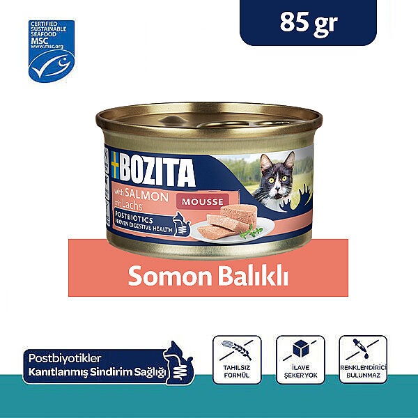 Bozita Somon Balıklı Mousse Yaş Kedi Maması 85 g - 1