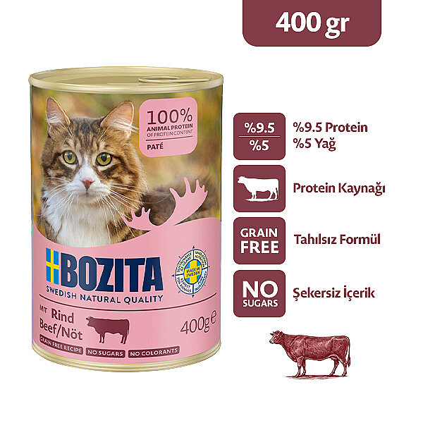 Bozita Sığır Etli Pate Kedi Konservesi 400 gr - 1