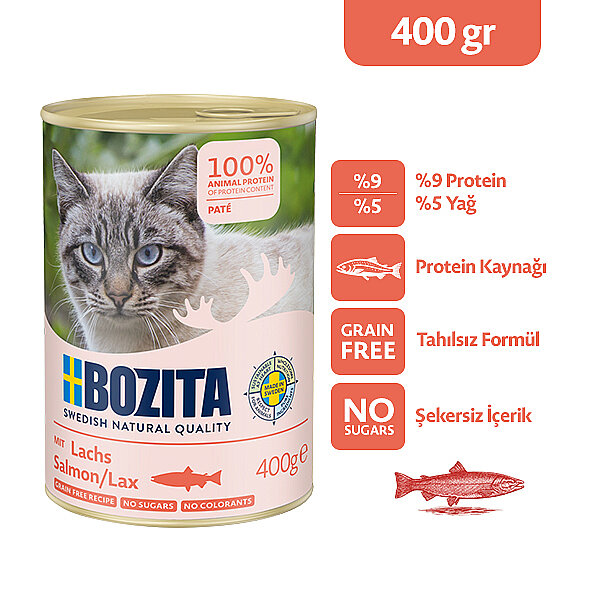 Bozita Somon Balıklı Pate Kedi Konservesi 400 gr - 1