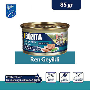 Bozita Kısırlaştırılmış Ren Geyiği Etli Mousse Yaş Kedi Maması 85 g
