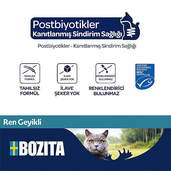 Bozita Kısırlaştırılmış Ren Geyiği Etli Mousse Yaş Kedi Maması 85 g - 2