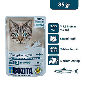 Bozita Ringa Balıklı Tahılsız Sos İçinde Parça Etli Yaş Kedi Maması 85 g
