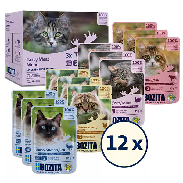 Bozita Sos İçinde Etli Kedi Konservesi Multibox 12x85 gr - 1