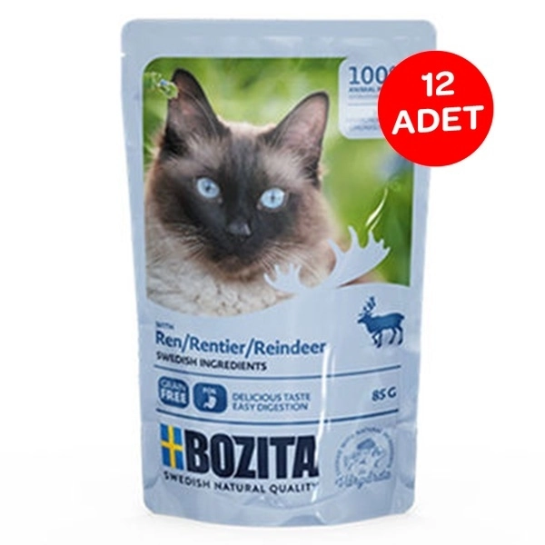 Bozita Tahılsız Geyik Etli Kedi Yaş Maması 85 Gr 12 Adet - 1