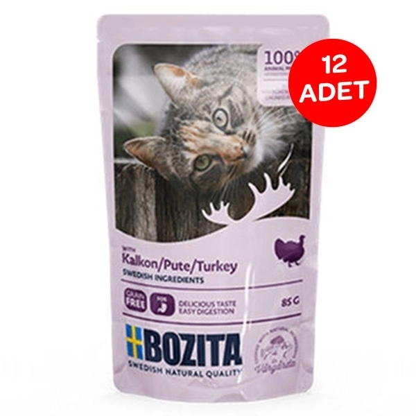 Bozita Tahılsız Hindi Etli Kedi Yaş Maması 85 Gr 12 Adet - 1