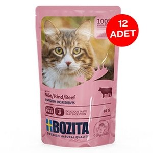 Bozita Tahılsız Sığır Etli Kedi Yaş Maması 85 Gr 12 Adet