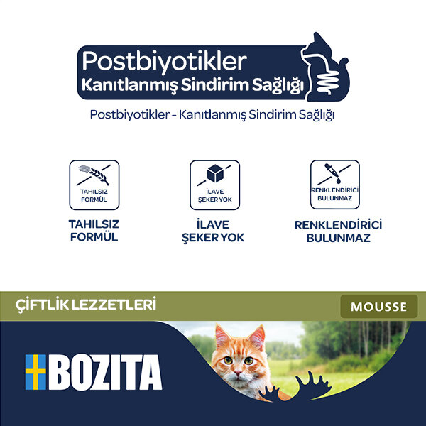 Bozita Tahılsız Tavuklu, Sığır Etli ve Hindili Tahılsız Kedi Konservesi 12x85 gr - 3