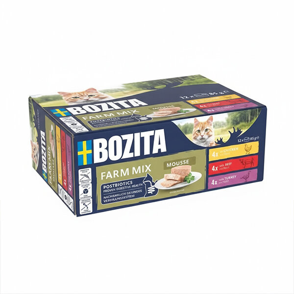 Bozita Tahılsız Tavuklu, Sığır Etli ve Hindili Tahılsız Kedi Konservesi 12x85 gr - 2