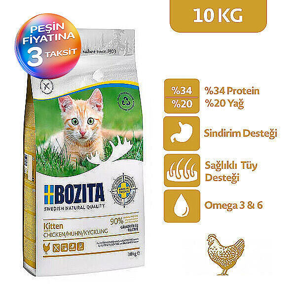 Bozita Tahılsız Tavuklu Yavru Kedi Maması 10 Kg