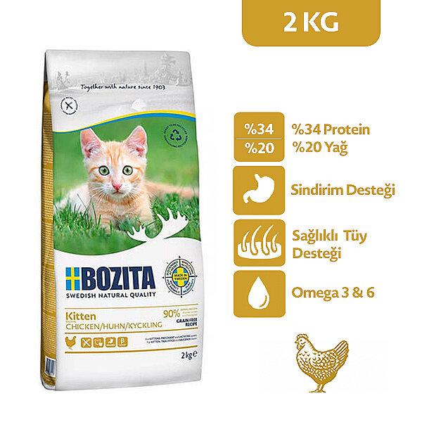 Bozita Tahılsız Tavuklu Yavru Kedi Maması 2 Kg - 1