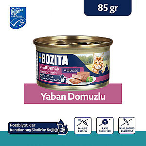 Bozita Yaban Domuzu Etli Mousse Pate Yaş Kedi Maması 85 g - 1