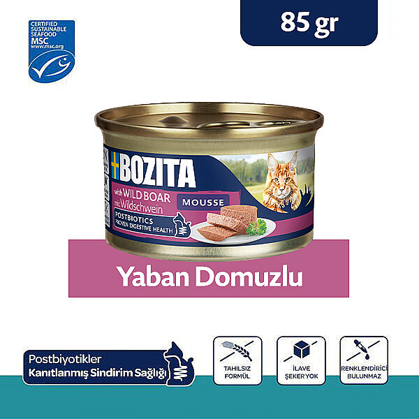 Bozita Yaban Domuzu Etli Mousse Pate Yaş Kedi Maması 85 g - 1
