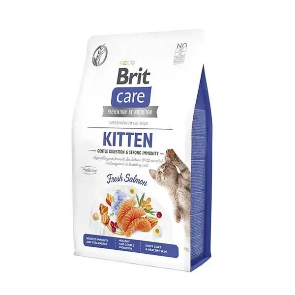 Brit Care Gentle Digestion & Strong Immunity Somonlu Tahılsız Yavru Kedi Maması 2 kg - 1