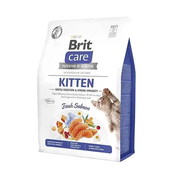 Brit Care Gentle Digestion & Strong Immunity Somonlu Tahılsız Yavru Kedi Maması 7 kg - 1