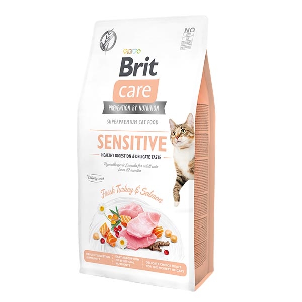 Brit Care Hipoalerjenik Hindi Etli ve Somonlu Tahılsız Yetişkin Kedi Maması 7 kg - 1