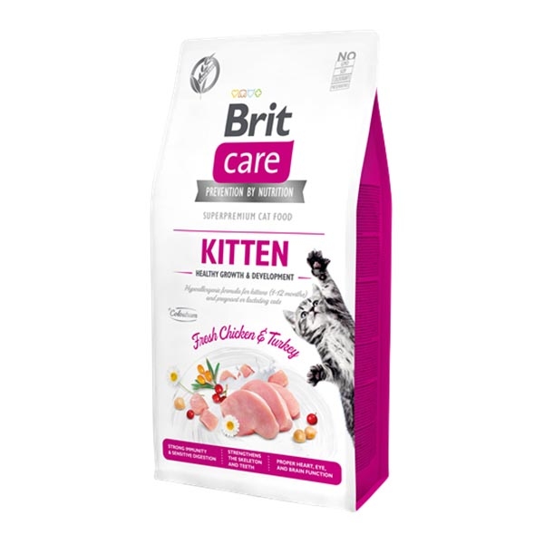 Brit Care Hipoalerjenik Tavuklu ve Hindili Tahılsız Yavru Kedi Maması 7 kg - 3