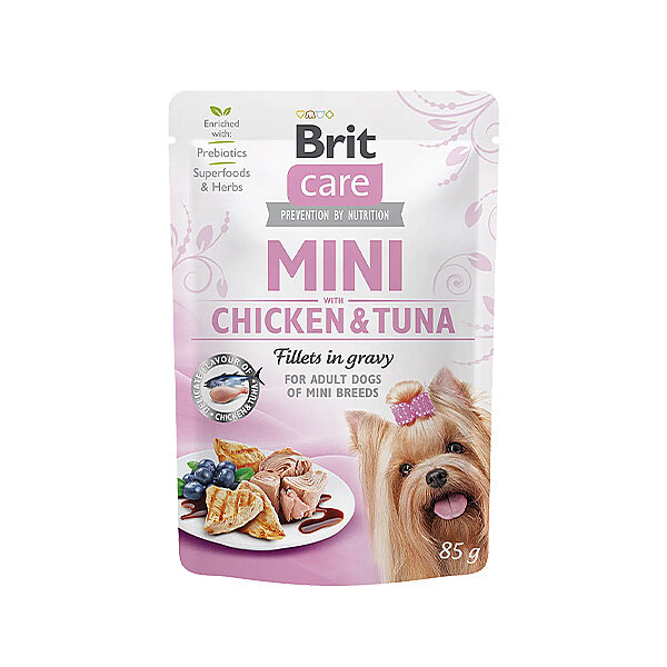 Brit Care Mini Irk Gravy Sos İçinde Tavuk Etli & Ton Balıklı Köpek Yaş Maması 85 gr - 1