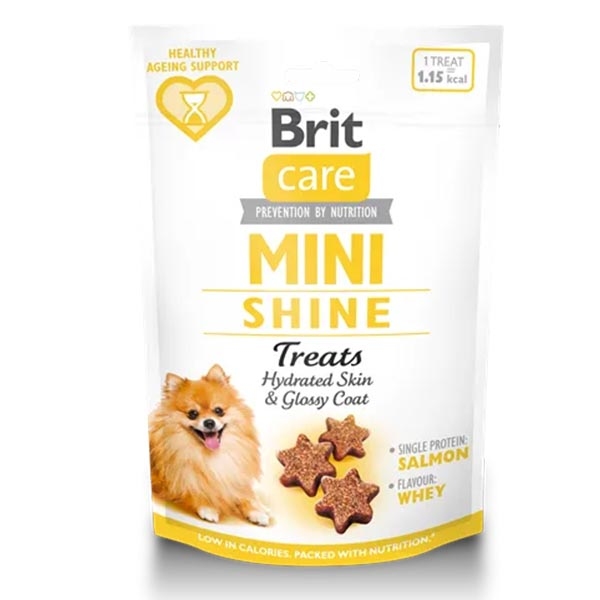 Brit Care Mini Shine Deri ve Tüy Destekleyici Küçük Irk Köpek Ödülü 50 g