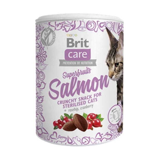 Brit Care Somonlu ve Kızılcıklı Kısırlaştırılmış Kedi Ödül Maması 100 g - 1