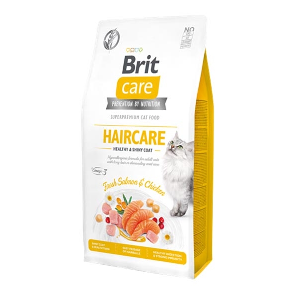 Brit Care Haircare Tavuklu ve Somonlu Tahılsız Yetişkin Kedi Maması 7 kg - 3
