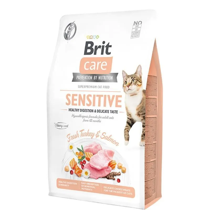 Brit Care Tahılsız Hypoallergenic Hindi ve Somonlu Kedi Maması 2 Kg - 1