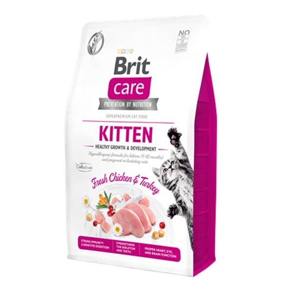 Brit Care Hipoalerjenik Tavuklu ve Hindili Tahılsız Yavru Kedi Maması 2 kg - 3