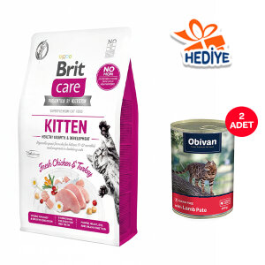 Brit Care Tahılsız Hypoallergenic Kitten Tavuk ve Hindili Yavru Kedi Maması 2 Kg
