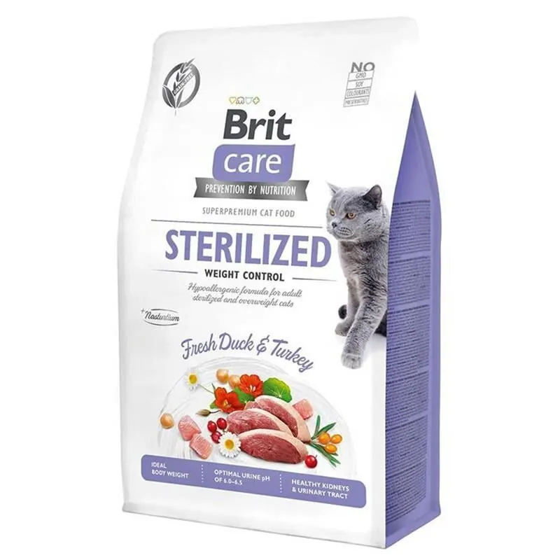 Brit Care Tahılsız Ördek ve Hindili Kısırlaştırılmış Kedi Maması 2 Kg - 1