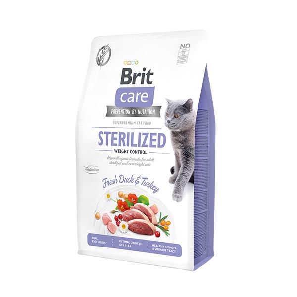 Brit Care Ördekli ve Hindili Tahılsız Kısırlaştırılmış Yetişkin Kedi Maması 2 kg