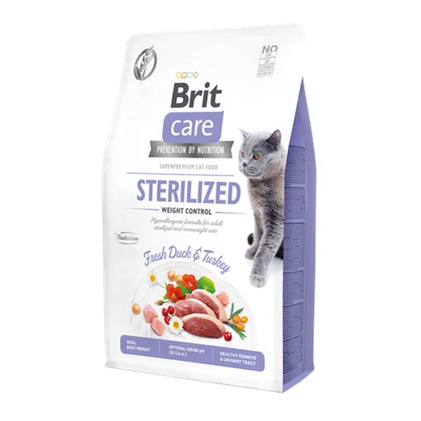 Brit Care Ördekli ve Hindili Tahılsız Kısırlaştırılmış Yetişkin Kedi Maması 2 kg - 3