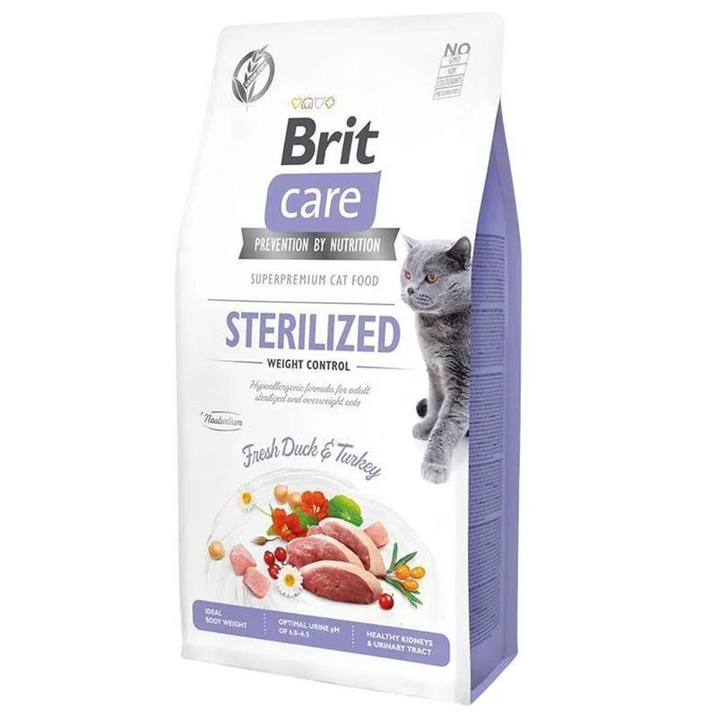 Brit Care Weight Control Tahılsız Ördek ve Hindili Kısırlaştırılmış Kedi Maması 7 Kg - 1