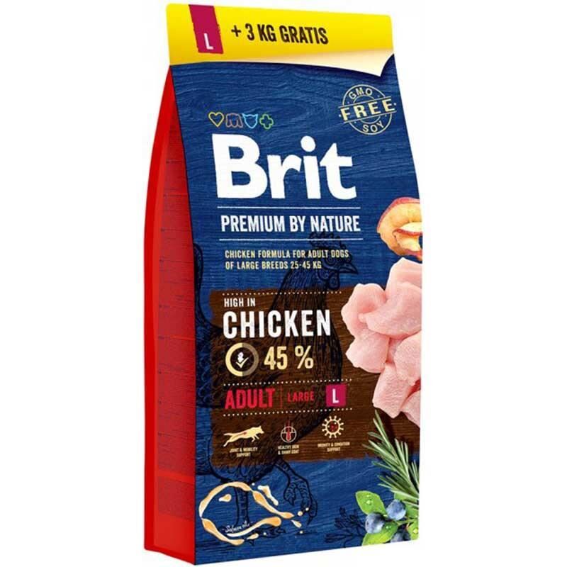 Brit Premium Büyük Irk Tavuk Etli Yetişkin Köpek Maması 15+3  Kg - 1