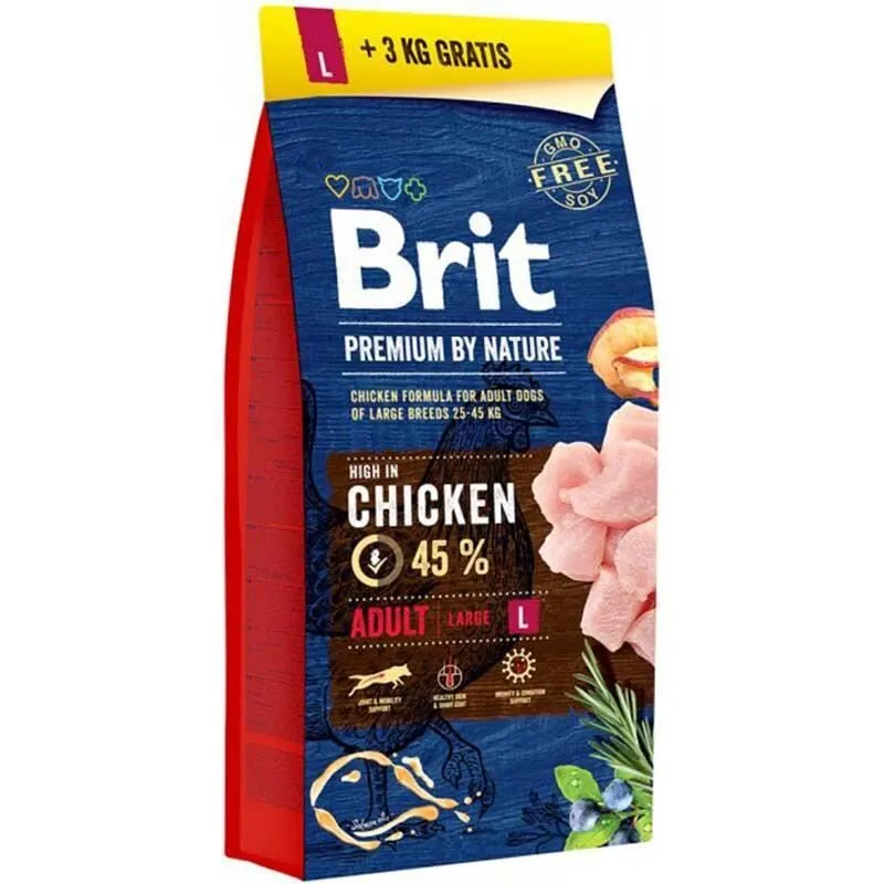 Brit Premium Büyük Irk Tavuk Etli Yetişkin Köpek Maması 15+3  Kg - 1