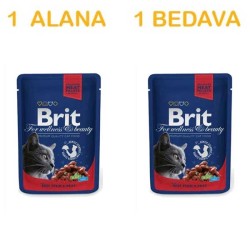 Brit Sığır Etli Yaş Kedi Maması 100 GR* 1 Alana 1 Bedava
